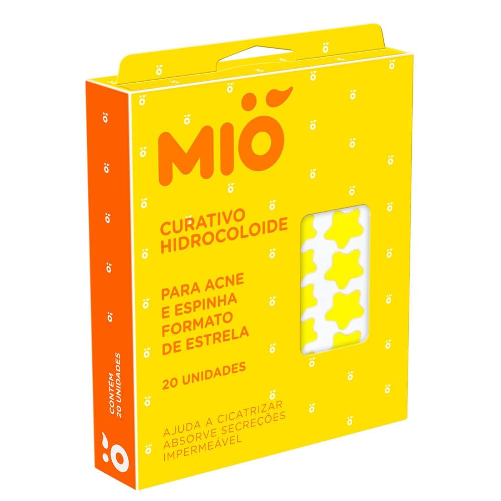 Curativo Hidrocoloide Mió para Acne e Espinha Formato Estrela 20 Unidades