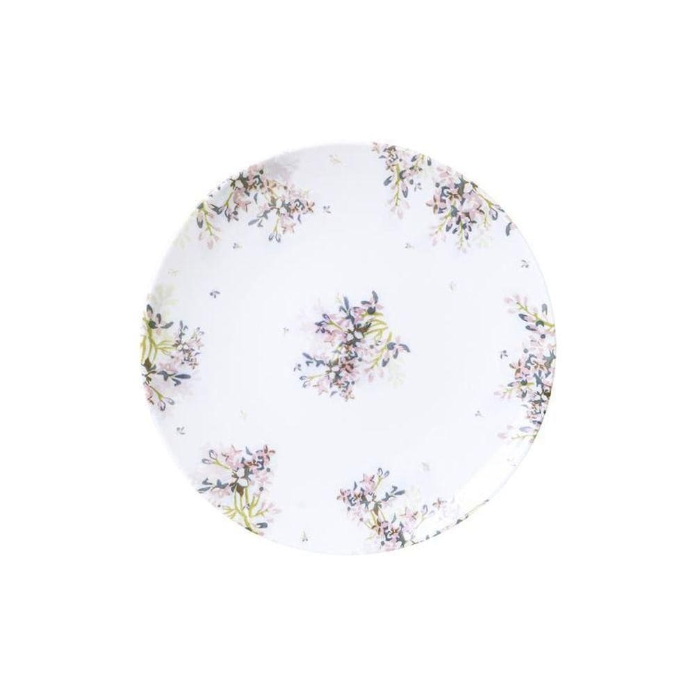 Prato Sobremesa Tramontina Fogli 19cm Em Porcelana Decorada