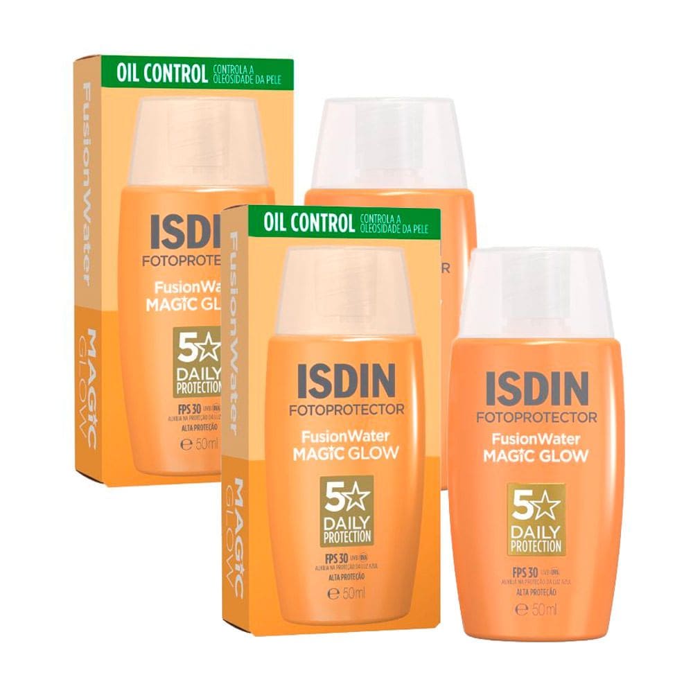 Kit 2 Protetor Solar Insdin Fotoprotector FPS 30 FusionWater Magic Glow 50ml