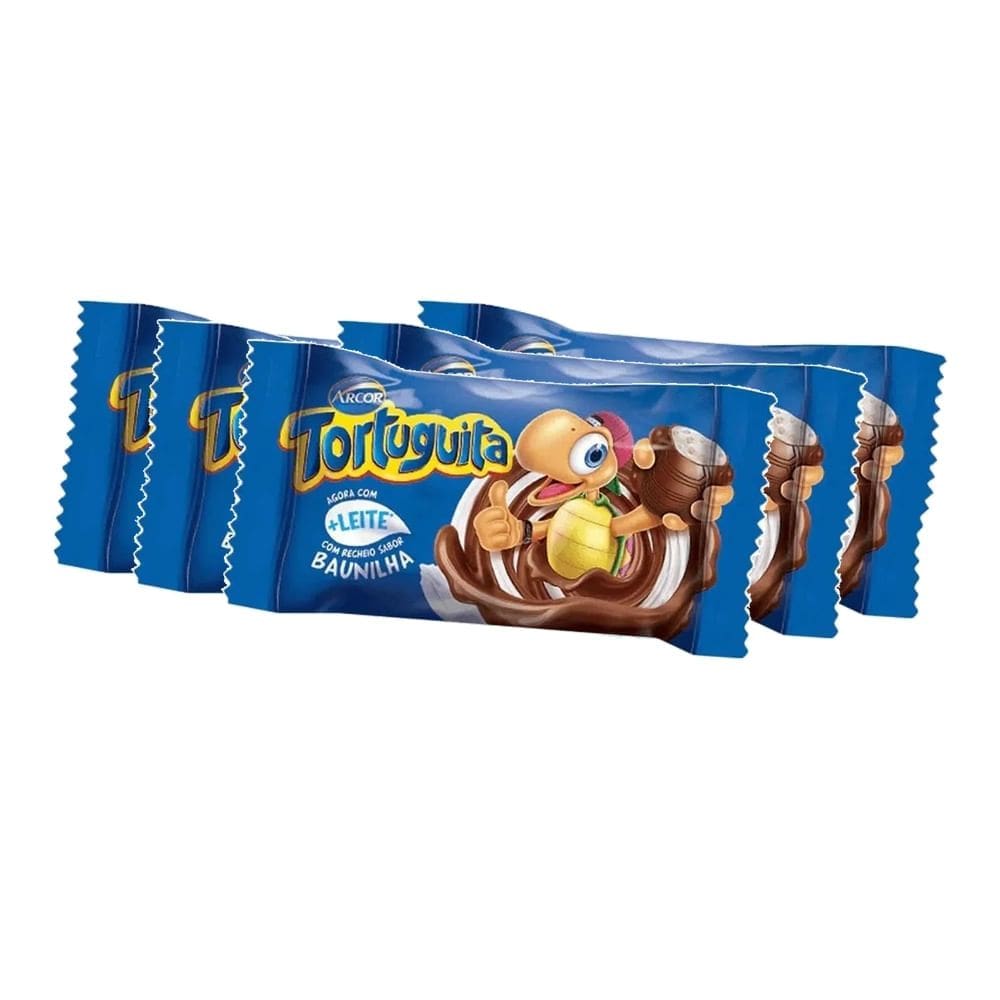 Kit 5 Chocolate Arcor Tortuguita Recheio Baunilha 15,5g