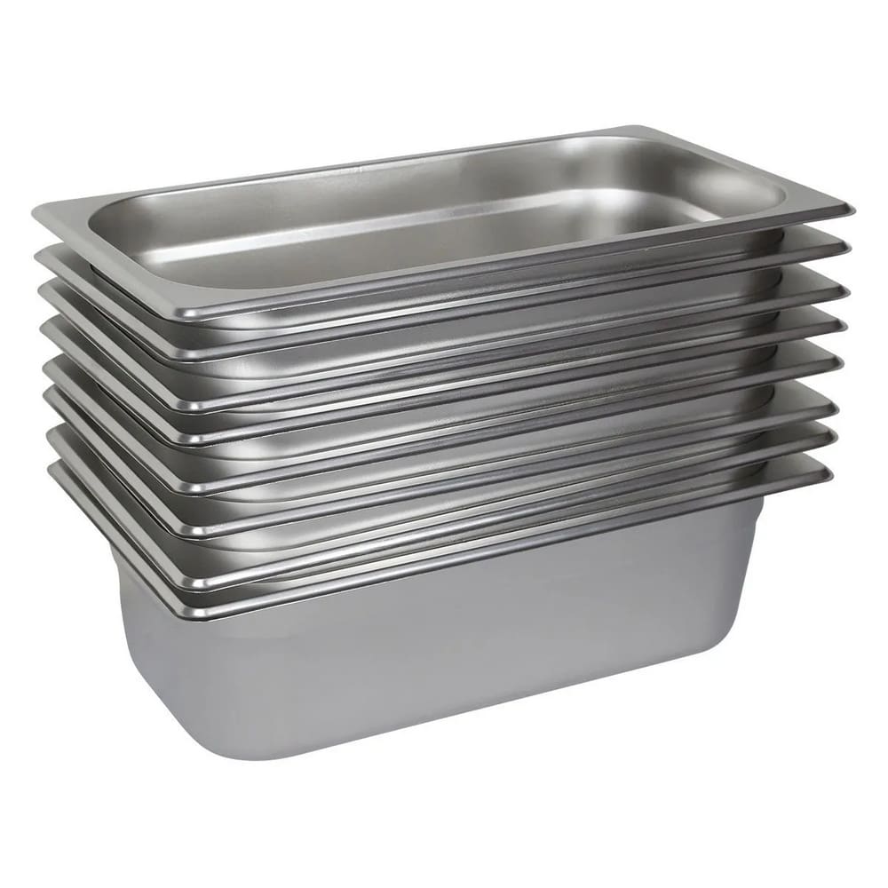 8 Cubas Gastronômica Buffet GN 1/3 150mm Aço Inox Sem Alça