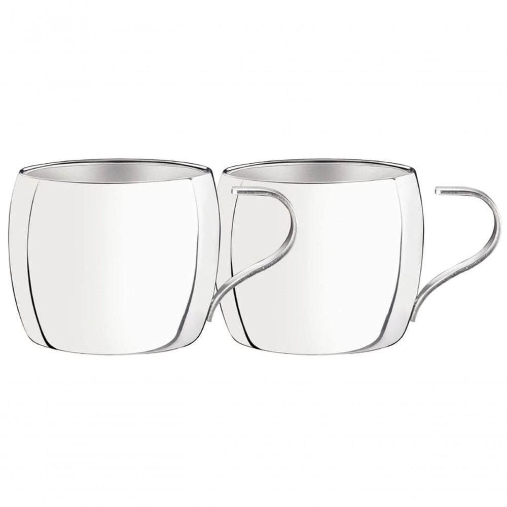 Jogo De Xícaras Tramontina Para Chá E Capuccino Aço Inox 2 Peças