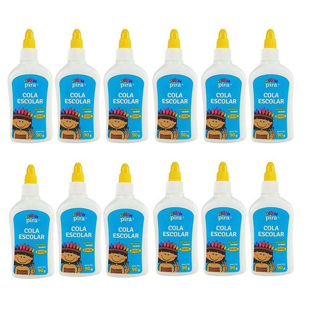 Cola Líquida Branca Escolar 90g 12 Unidades - Pira