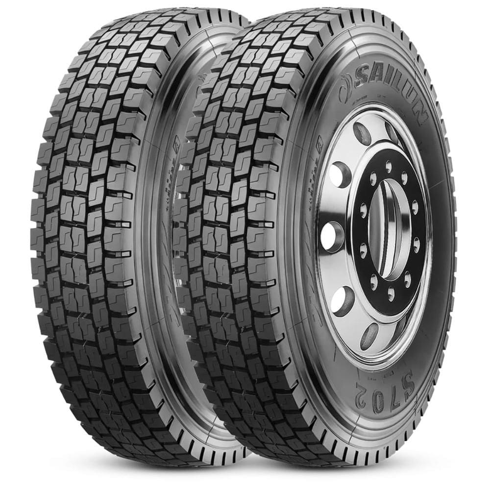 Kit 2 Pneu Aro 22.5 295/80R22.5 Sailun S702 152/148M 16PR