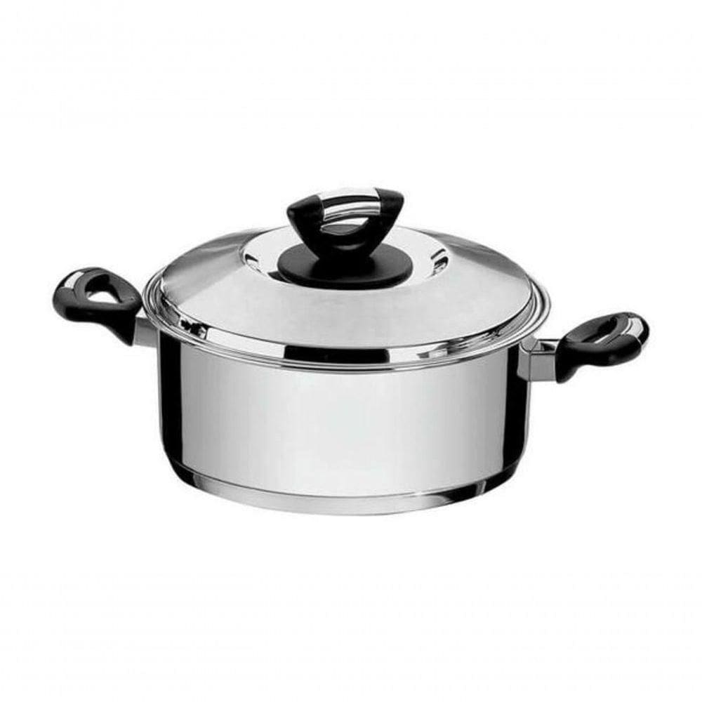 Caçarola Rasa Tramontina Solar Baquelite Aço Inox 24cm
