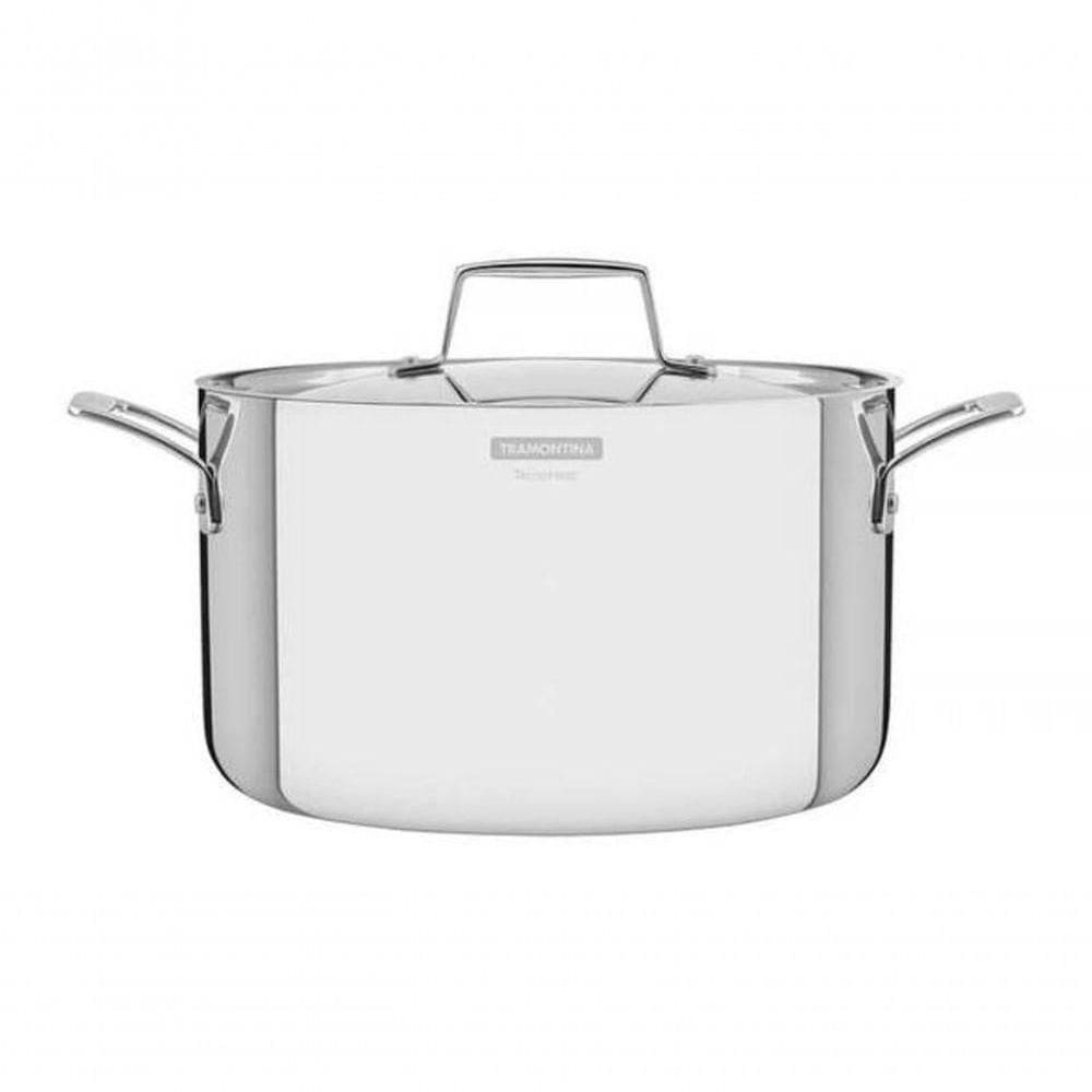 Caçarola Funda Tramontina Grano 24cm Em Aço Inox Com Corpo Triplo