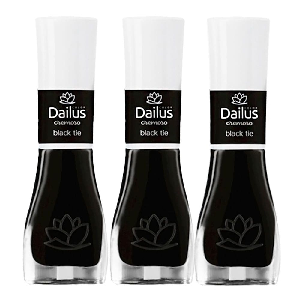 Kit 3 Esmalte Dailus Color Cor Black Tie com 8ml