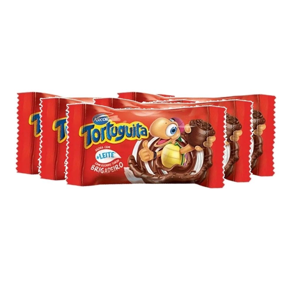 Kit 5 Chocolate Arcor Tortuguita Recheio Brigadeiro 15,5g