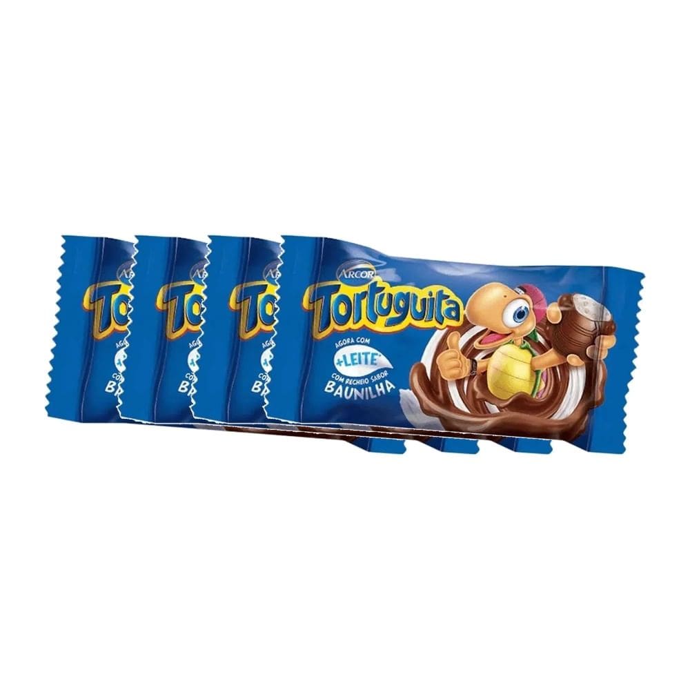 Kit 4 Chocolate Arcor Tortuguita Recheio Baunilha 15,5g