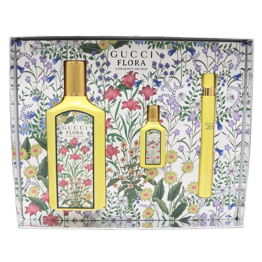 Conjunto de perfume Gucci Flora Gorgeous Orchid 100ml para mulheres