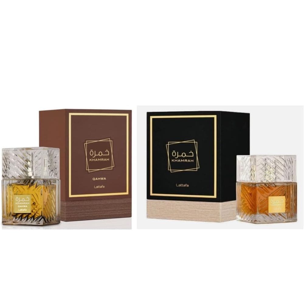 Perfume Lattafa Khamrah & Khamrah Qahwa Água de Perfume 100ml