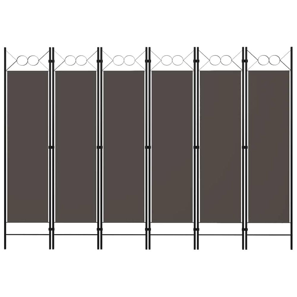 Divisória de quarto vidaXL, tela de privacidade antracite de 6 painéis