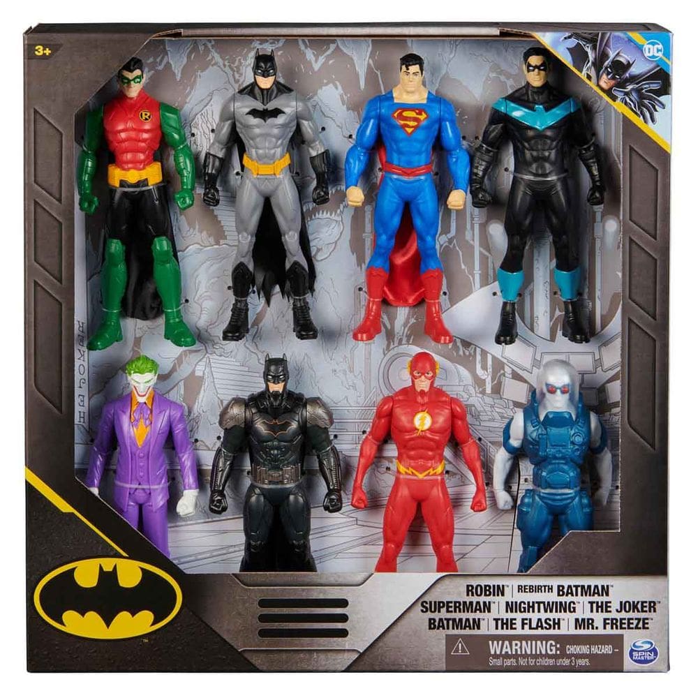 8 Bonecos Heróis E Vilões Da Dc De 15Cm - Batman