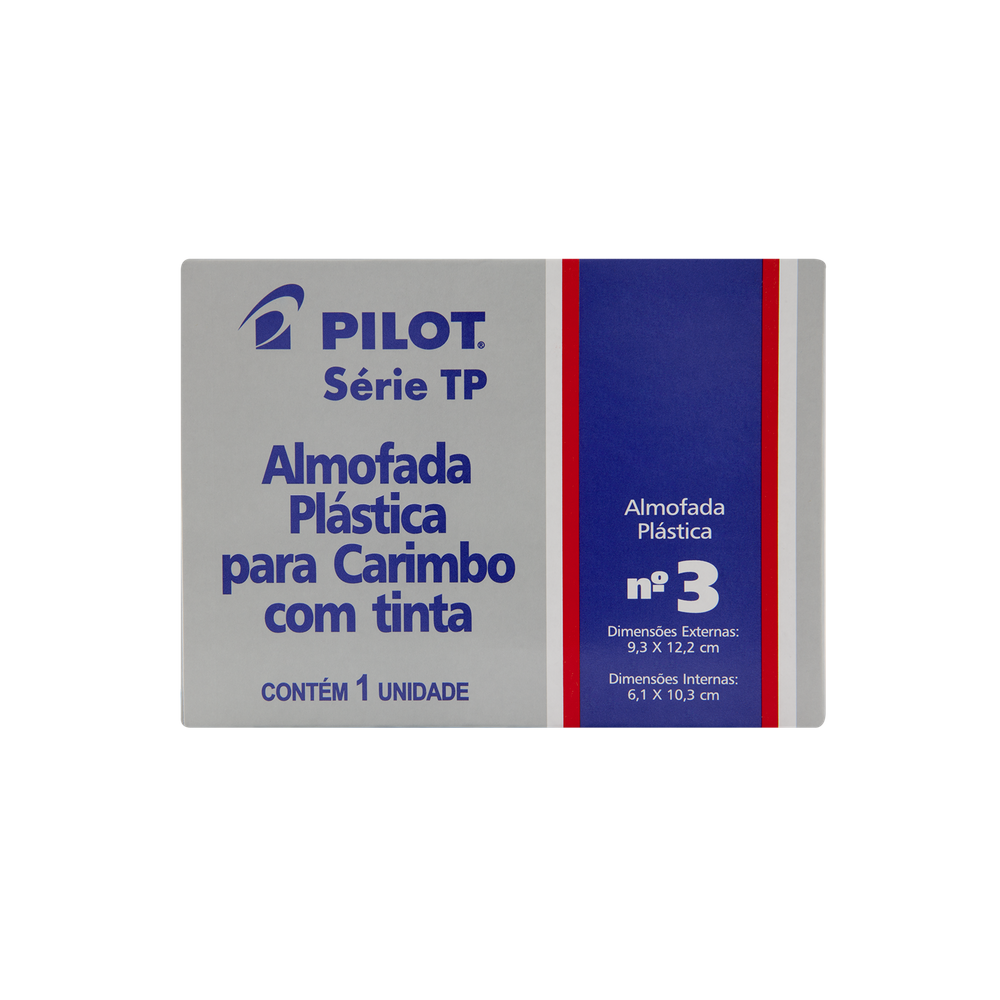 Almofada carimbo plastica tinta azul numero 3 - Pilot