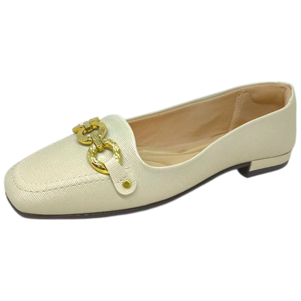 Sapatilha Feminina Conforto Enfeite Metalizado Chique Moleca