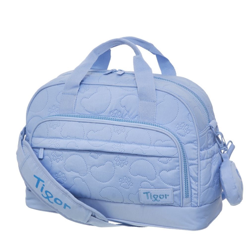 Bolsa Mala Maternidade Média Tigor T Tigre Bebê Menino Cor Azul Luxo Matelassê Premium Organizada