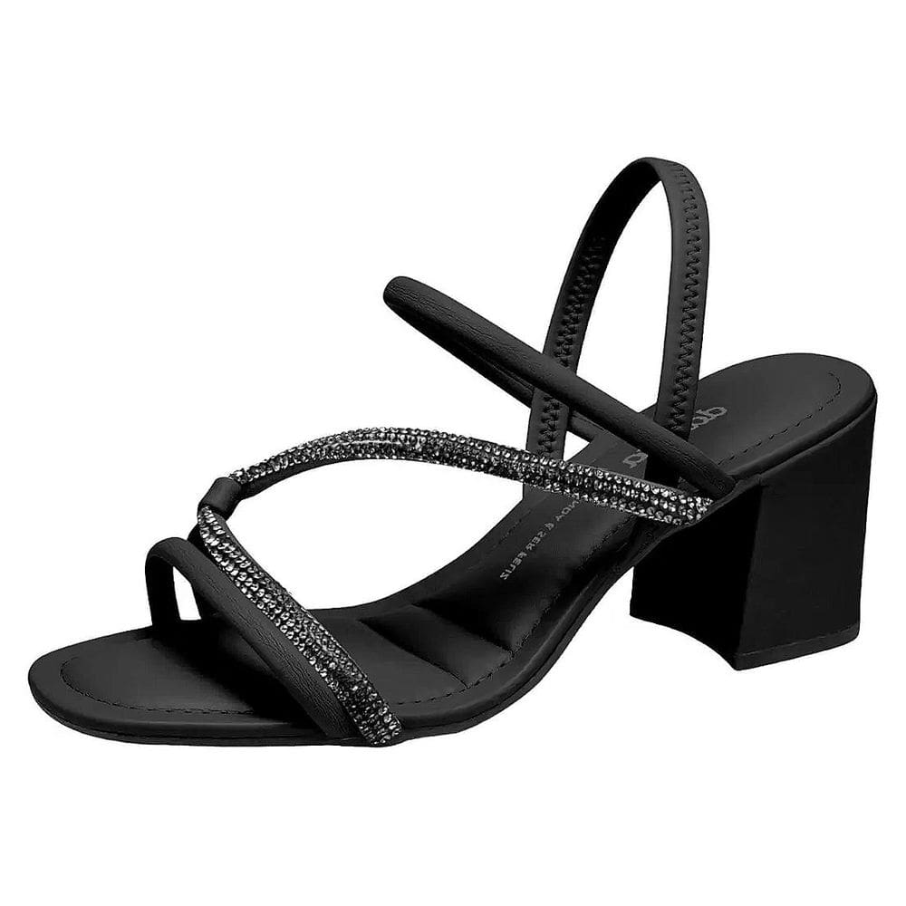 Sandalia Feminina Facil Calce Brilho Salto Medio DakotaY6879