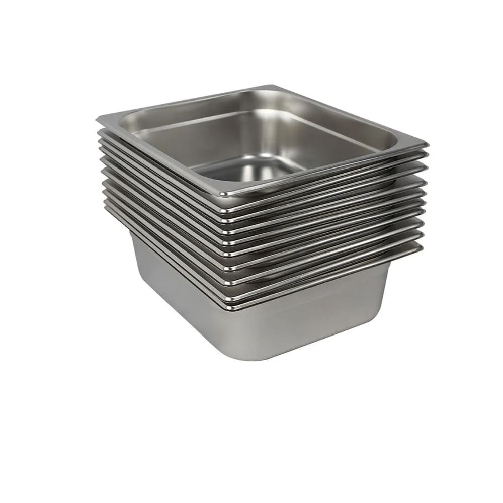 10 Cubas Gastronômica Buffet GN 1/1 65mm Aço Inox Sem Alça