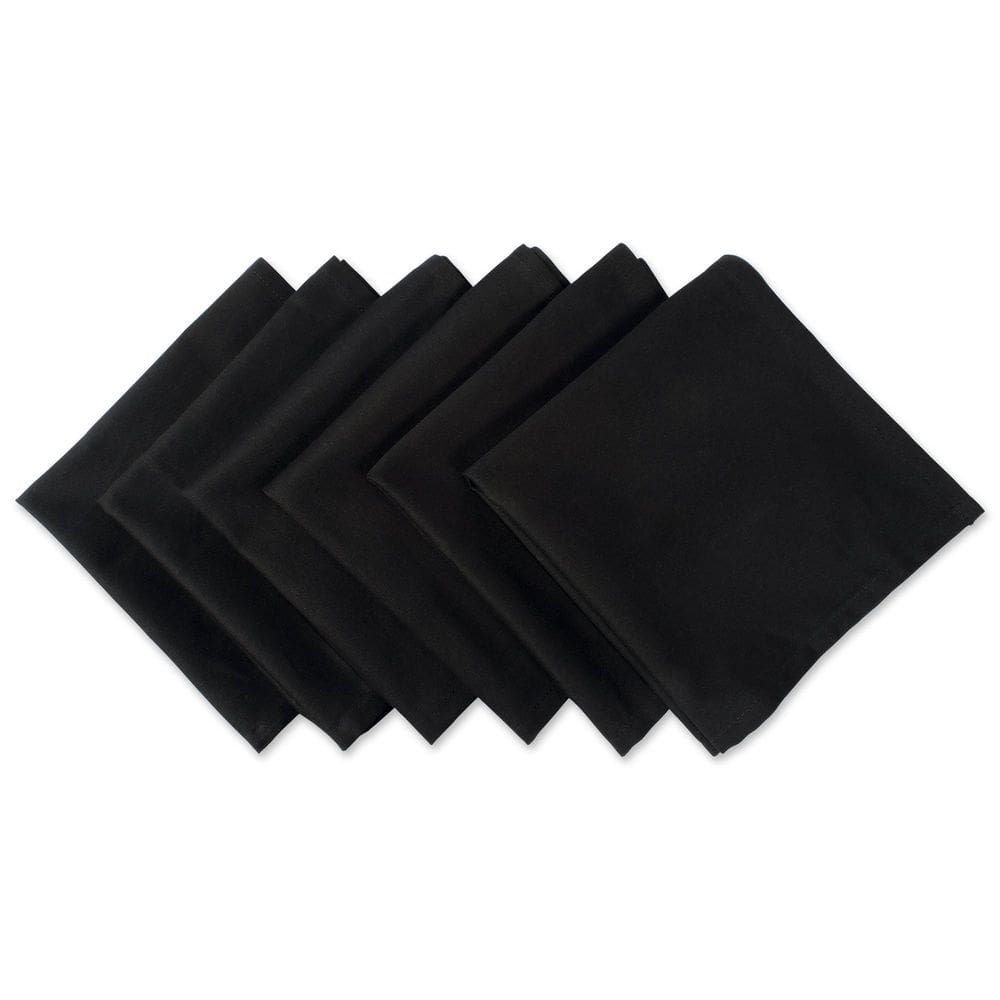 Conjunto de guardanapos DII Solid Collection Algodão preto 20x20cm (6 peças)