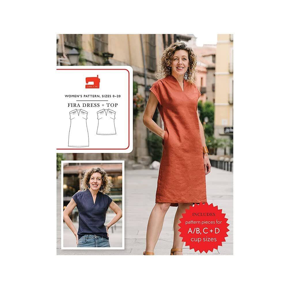 Vestido Liesl + Co Fira com padrão de costura e blusa com bolsos