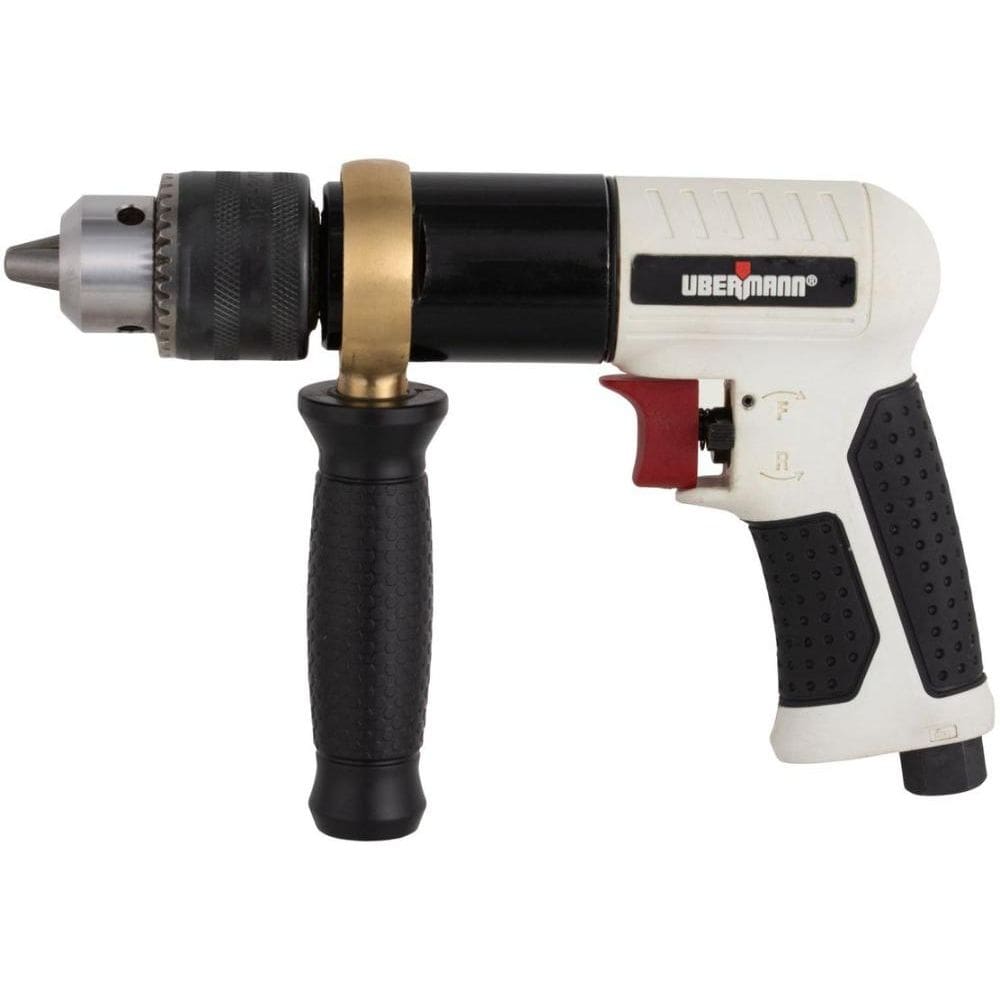 Furadeira Pneumática Reversível 1/2” Preto Branco E Vermelho Ubermann