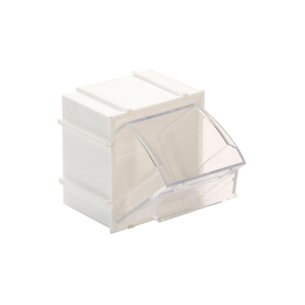 Caixa transparente Tip Out Bin System Quantum QTB409 com 9 unidades brancas