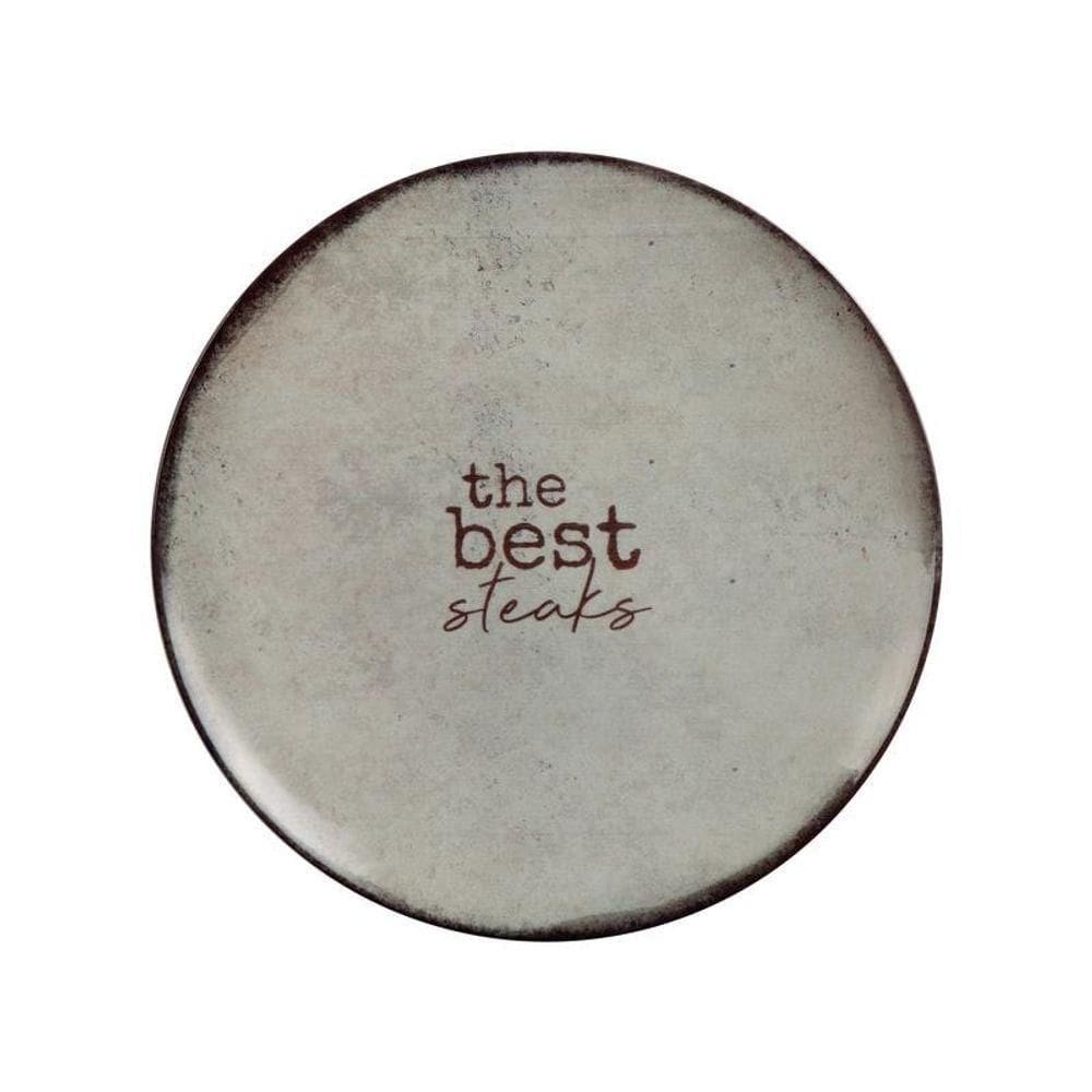 Prato Raso Tramontina Churrasco Rustic Em Porcelana 28cm Estampas Diversas
