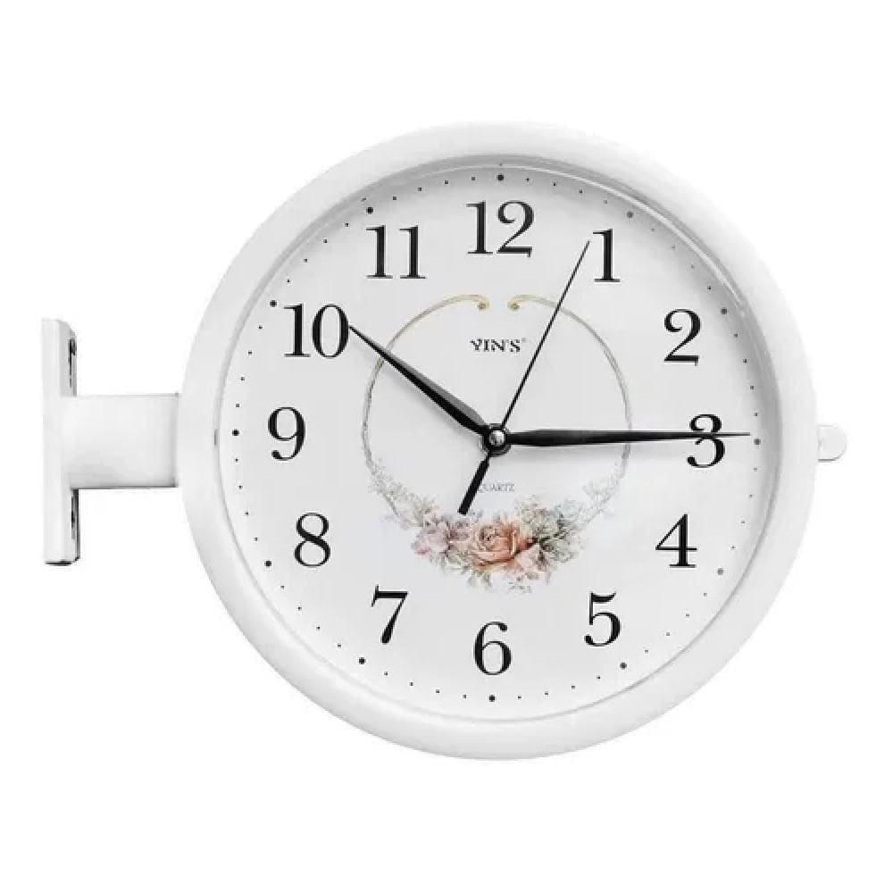 Relogio De Parede Dupla Face Vintage Estaçao De Trem Decorativo Retro Branco Luxo