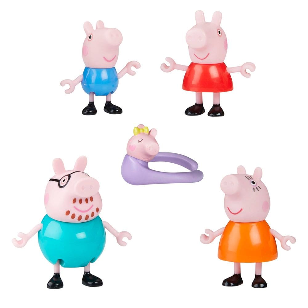 Pacote familiar Toy Peppa Pig PEP PEPPAS com conjuntos de brinquedos e veículos