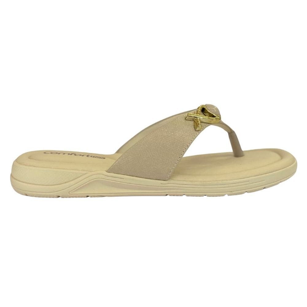 Chinelo Comfort Flex 2580401 Feminino Creme casual