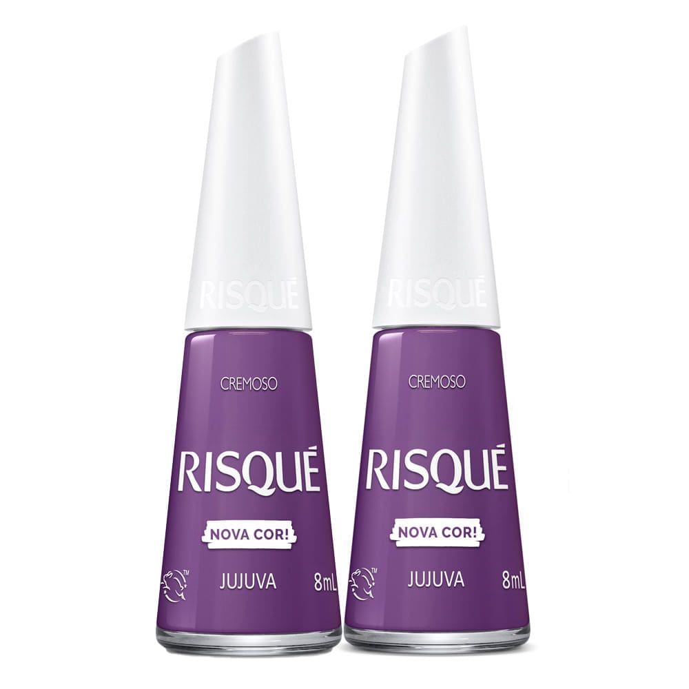 Kit 2 Esmalte Risqué Nova Cor Cremoso Cor Jujuva 8ml