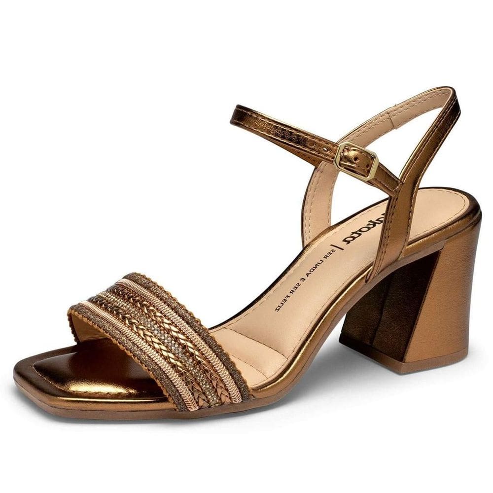 Sandalia Feminina Salto Medio Enfeites Diversos Dakota