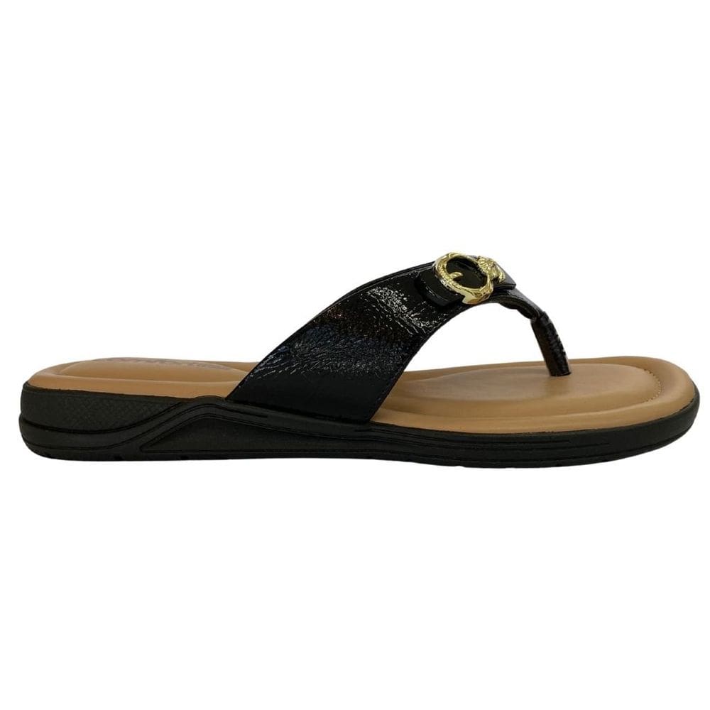 Chinelo Comfort Flex 2580402 Feminino Preto casual