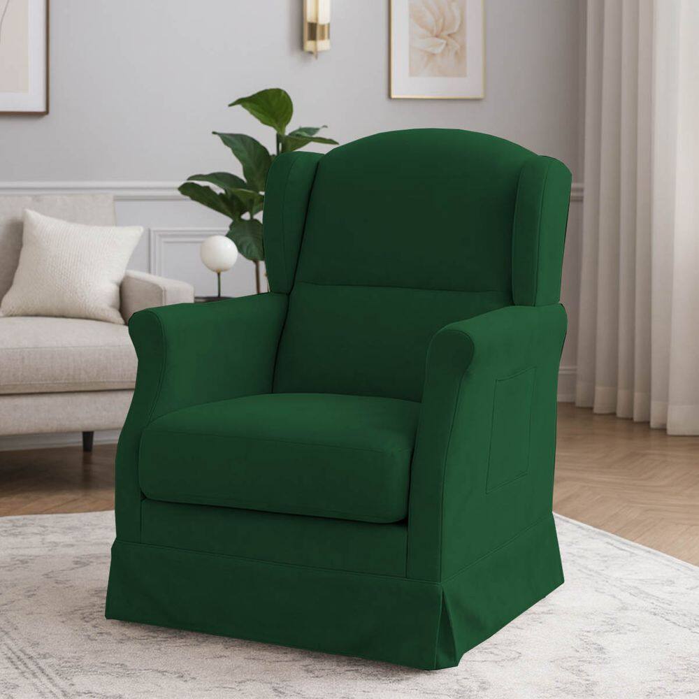 Poltrona Serena Amamentação Balanço e Puff Verde