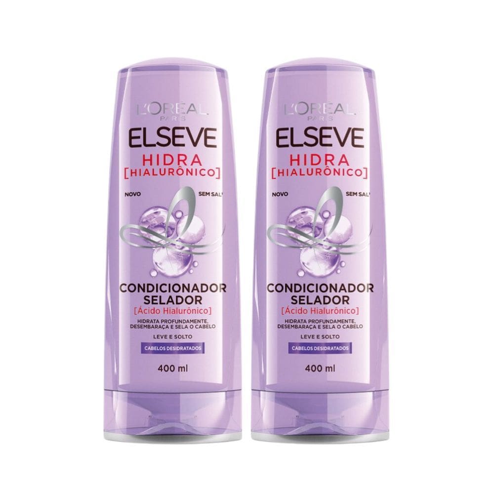 Kit 2 Condicionador Selador L`Oréal Paris Elseve Hidra Hialurônico 400ml