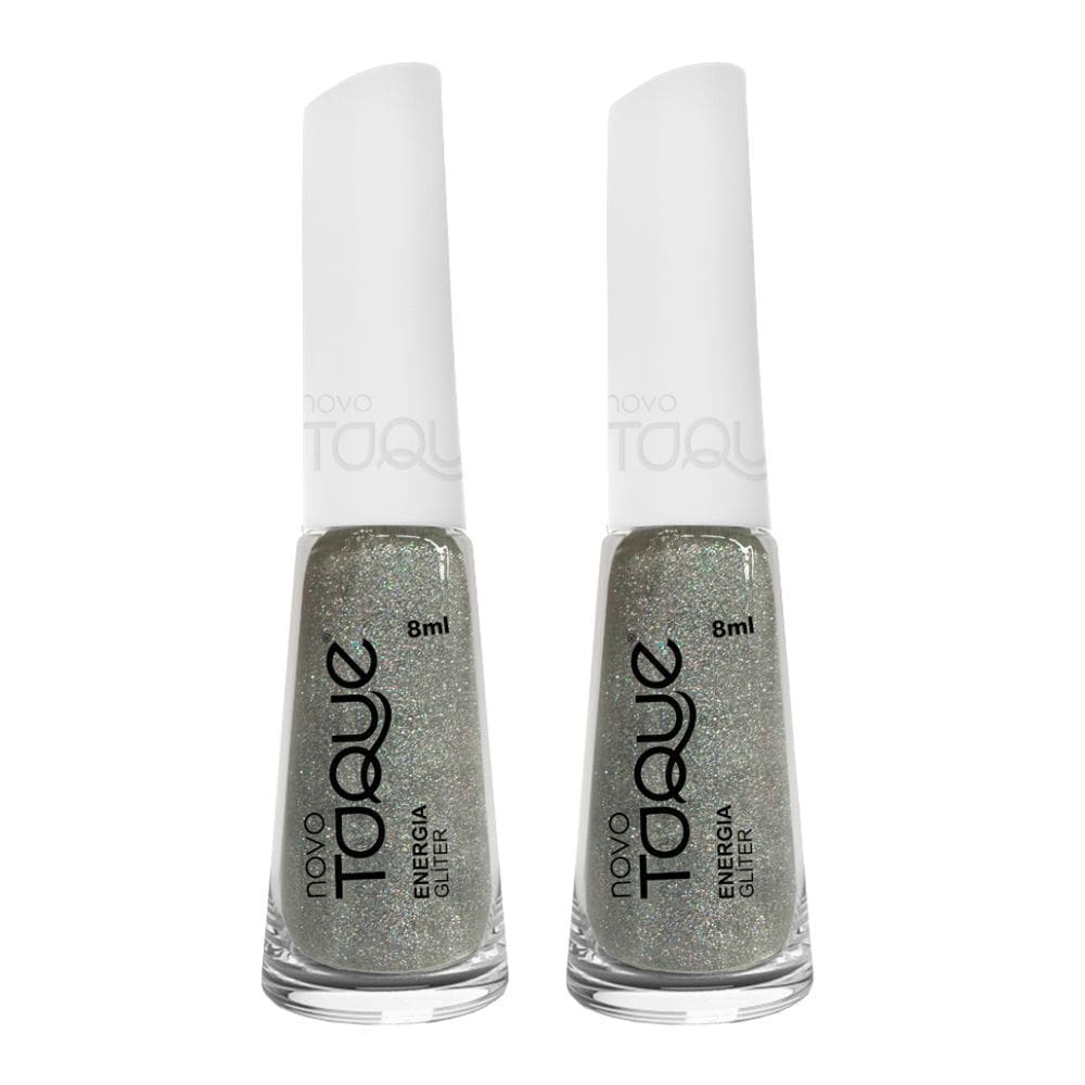 Kit 2 Esmalte Novo Toque Glitter Cor Energia 8ml