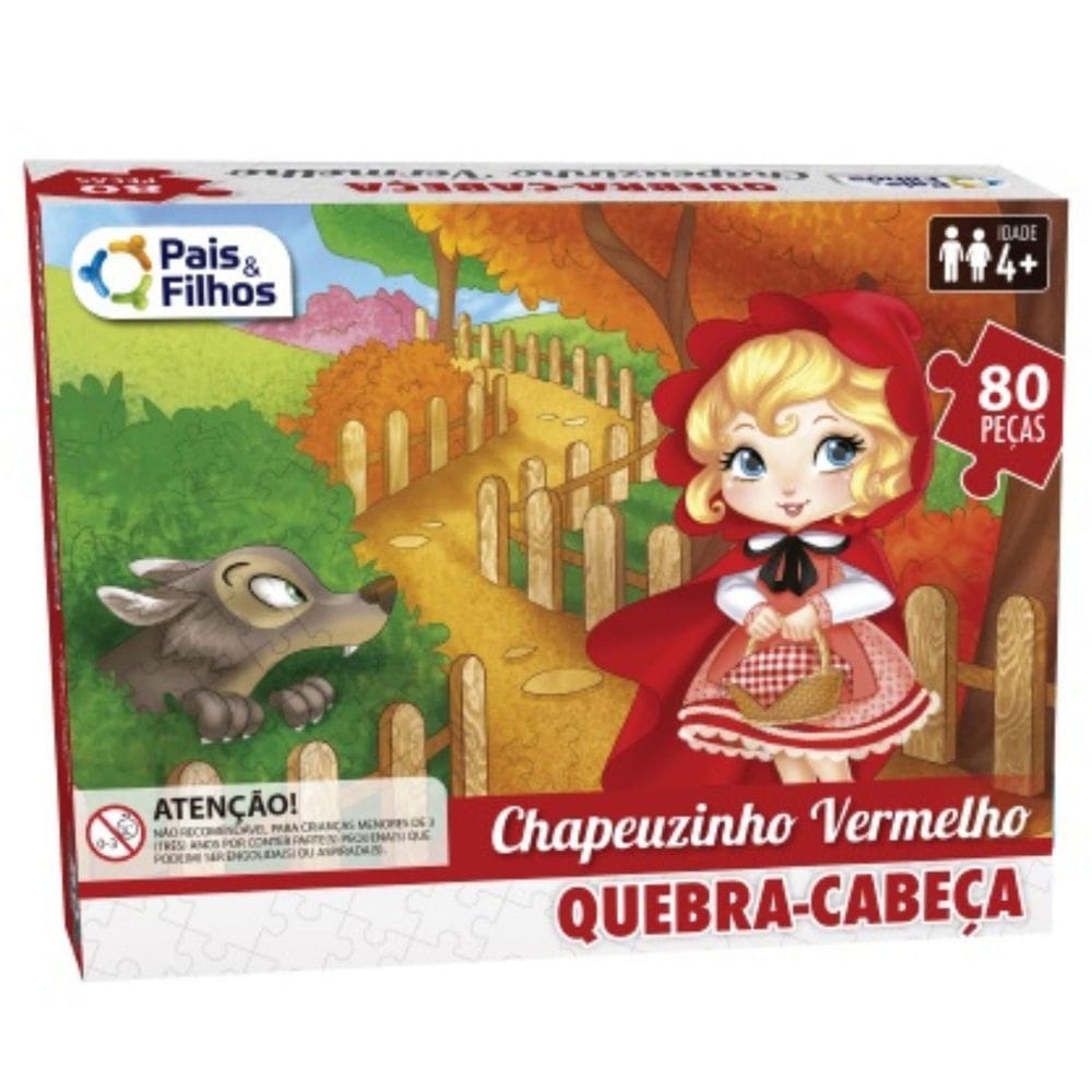 Quebra-Cabeça Chapeuzinho Vermelho 80 peças