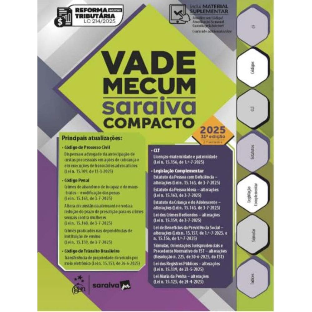 Vade Mecum Saraiva Compacto - 31ªed 2025