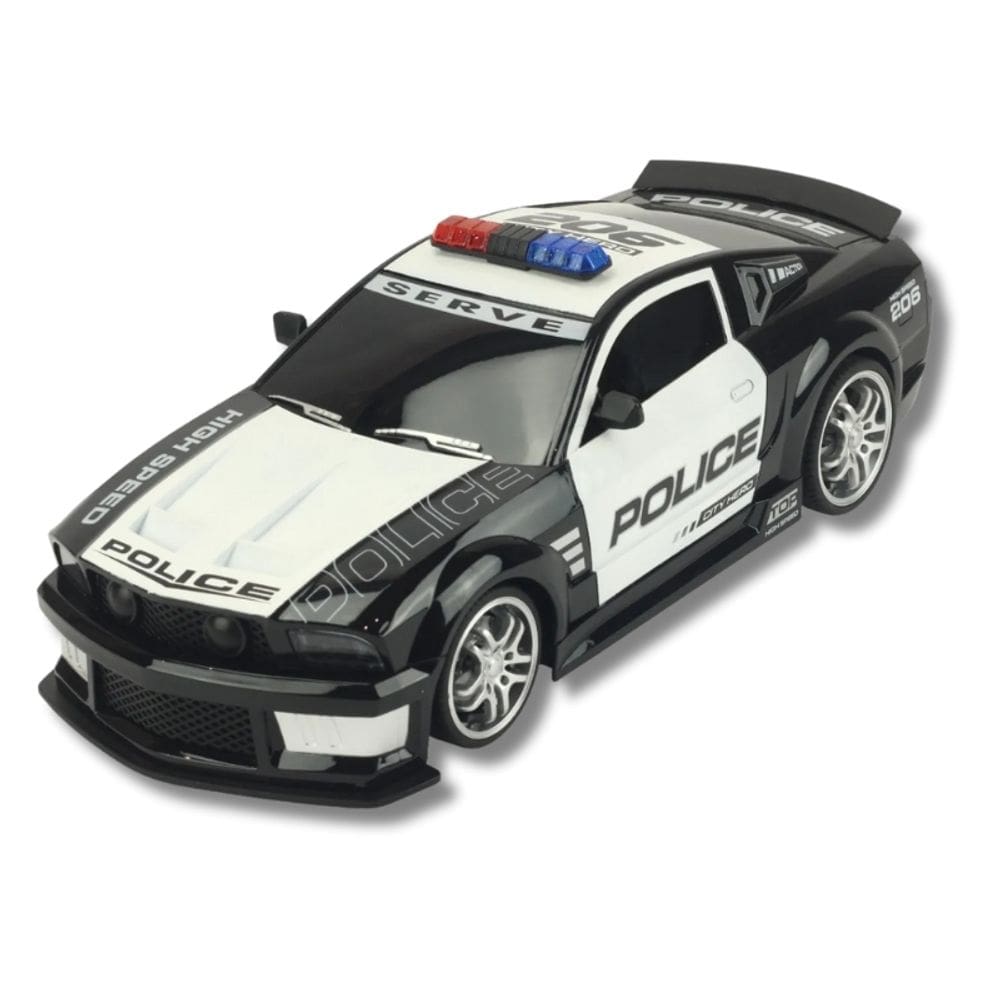 Carro De Controle Remoto Policial Preto E Branco - Bbr Toys