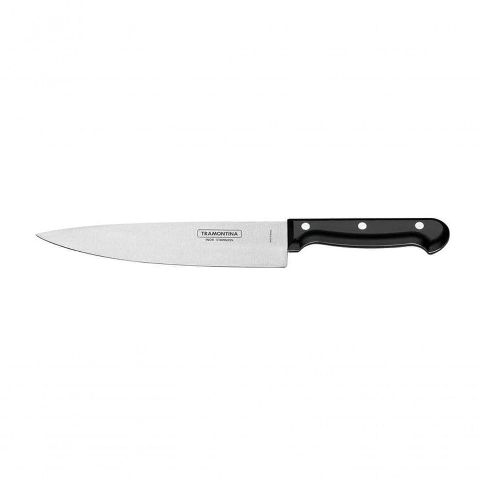 Faca Chefe Tramontina Ultracorte 7” Inox Preta