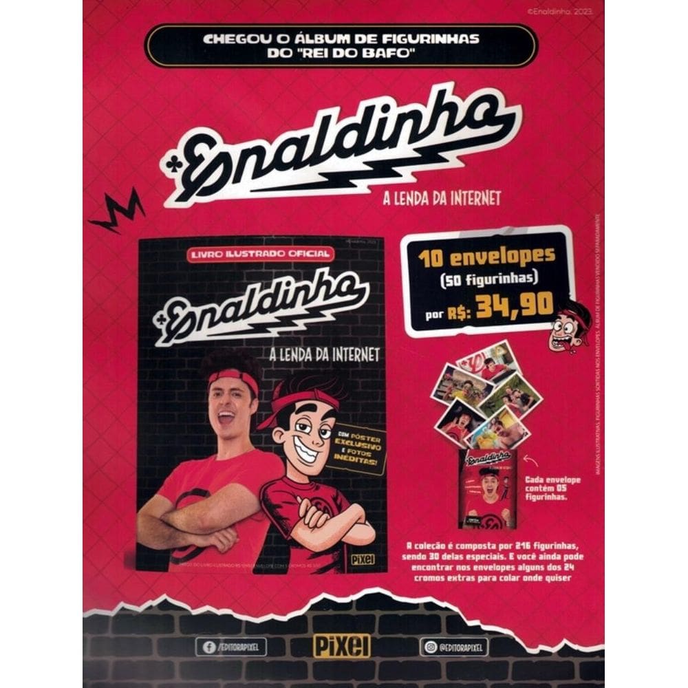 Pack Com 50 Figurinhas Do Album Do Enaldinho