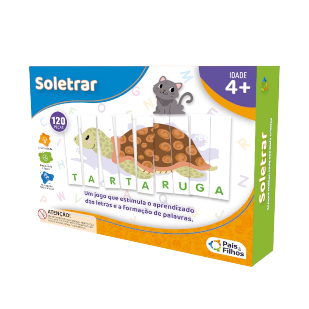 Jogo Brincar De Aprender Soletrar 120 peças - Pais & Filhos