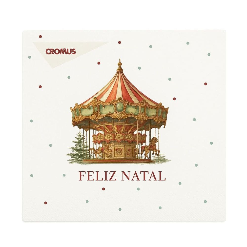 Guardanapo De Papel Natalino Carrossel 32,5cm 1089514 1Unid