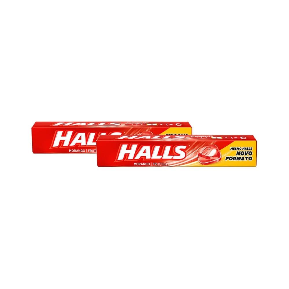 Kit 2 Bala Halls Morango 28g
