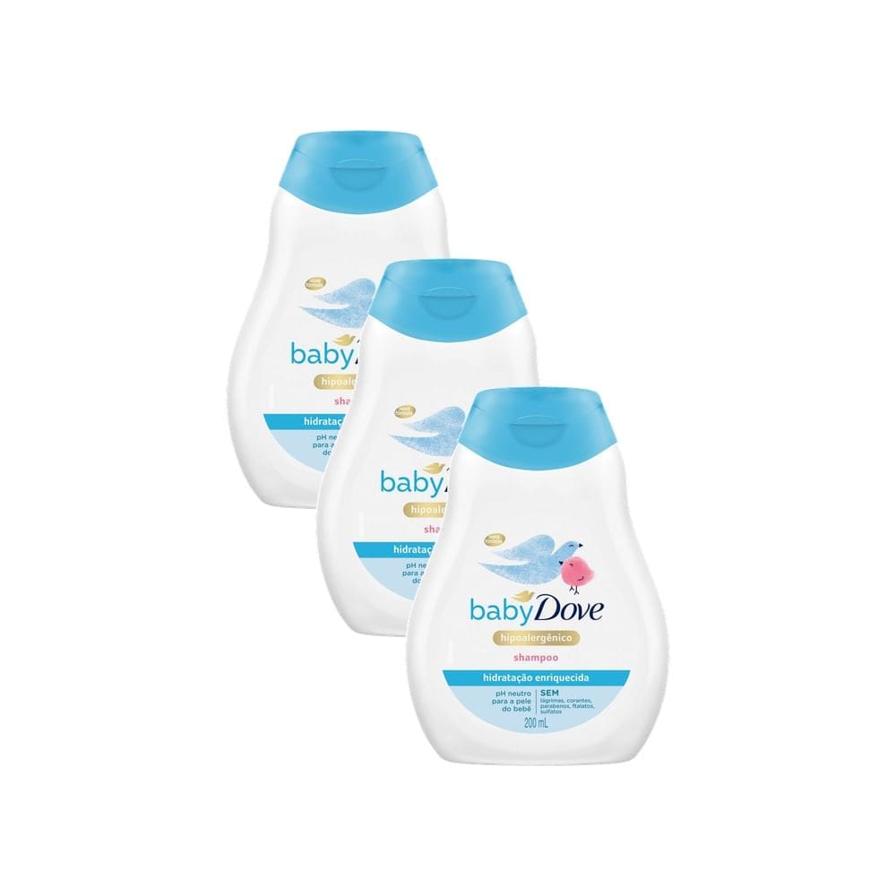 Kit 3 Shampoo Dove Baby Hidratação Enriquecida 200ml