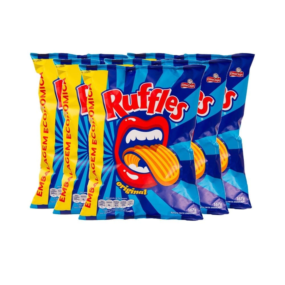 Kit 5 Batata Ruffles Elma Chips Sabor autêntico 167g
