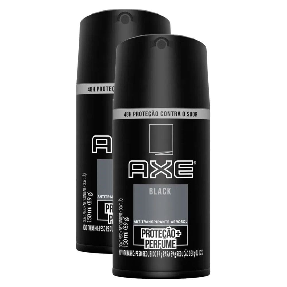 Kit 2 Desodorante Body Spray Aerosol Axe Black 150ml