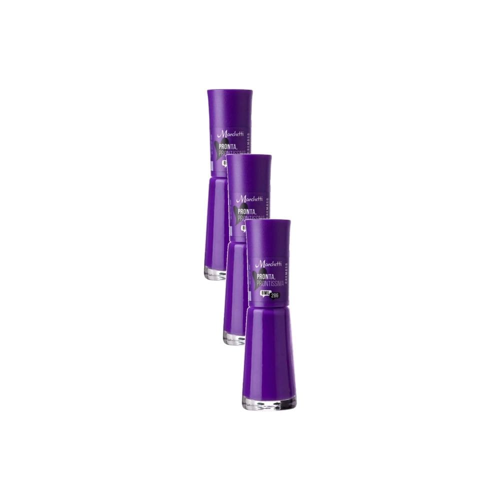 Kit 3 Esmalte Marchetti Cremoso Cor Pronta, Prontíssima 286 com 8ml