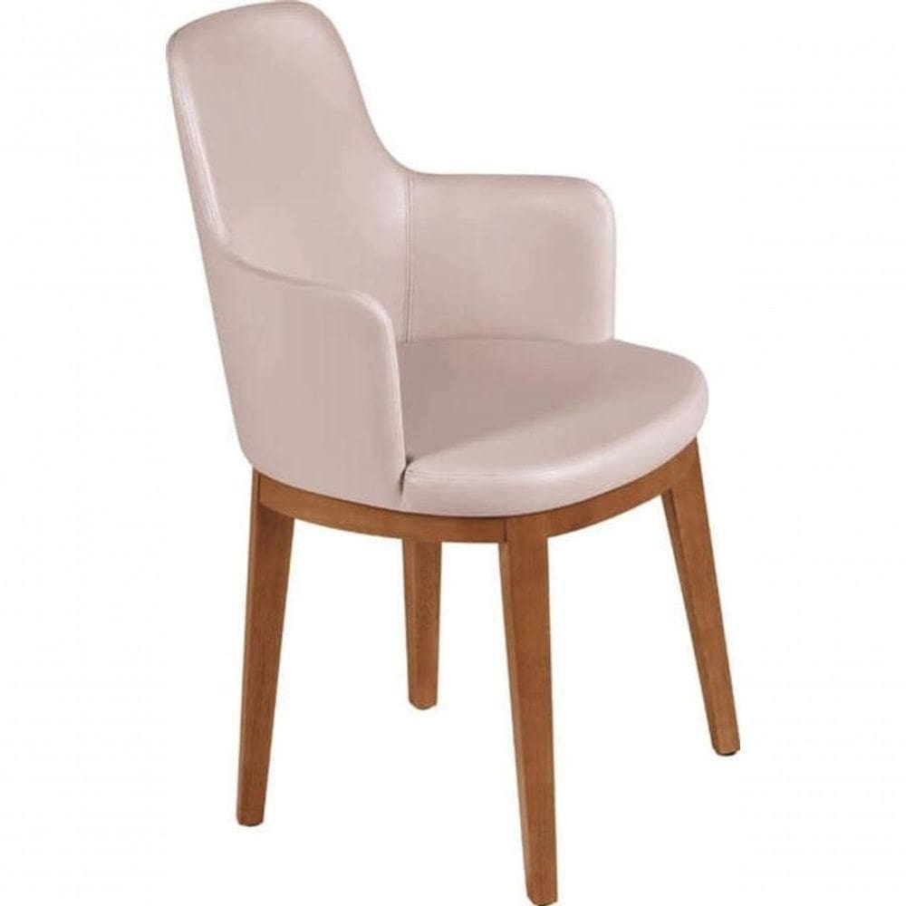 Poltrona De Madeira Tramontina London Com Estofado Em Couríssimo Bege