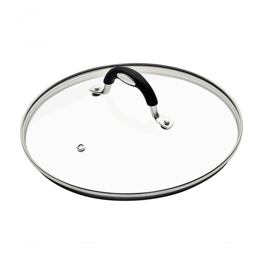 Tampa Tramontina Mônaco Em Vidro Alça Aço Inox 32cm